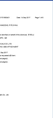 SGS test report on TPU raw material, continued
