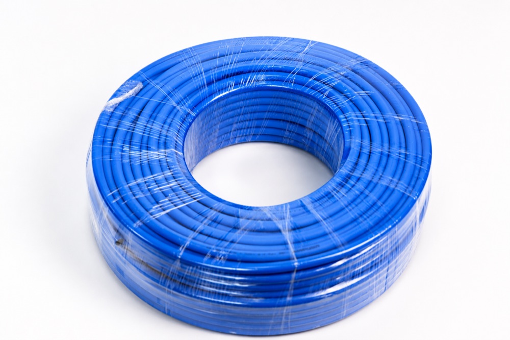 Blue flame-retardant PU tube reel